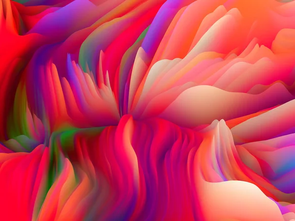 ランダムの幾何学 次元波シリーズ 渦巻き色のテクスチャの再生 アート 創造性 デザインのためのランダム乱流の3Dレンダリング — ストック写真
