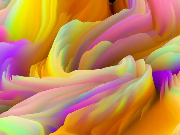 ランダムの幾何学 次元波シリーズ 渦巻き色のテクスチャの再生 アート 創造性 デザインのためのランダム乱流の3Dレンダリング — ストック写真