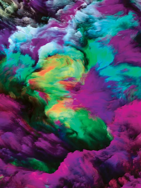 Color Swirl Series Creative Arrangement Colorful Motion Liquid Paint Canvas — Stock Photo, Image