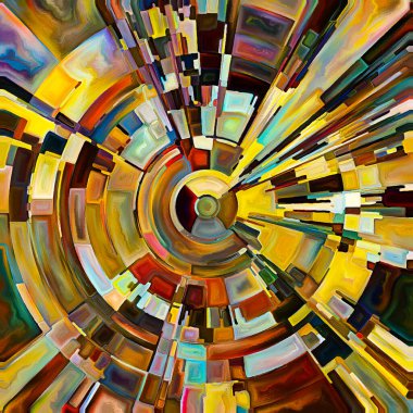 Dua Çemberi serisi. Yaşamın manevi enerjisinin ve gücünün kaynağını temsil eden yayılan renk ve organik dokunun disk, ışın ve kemerlerinin bileşimi.