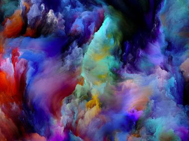 Boya Dumanı. Renkli Rüya serisi. Hayal gücü, yaratıcılık ve resim çalışmaları için gradyan ve spektral renk tasarımları