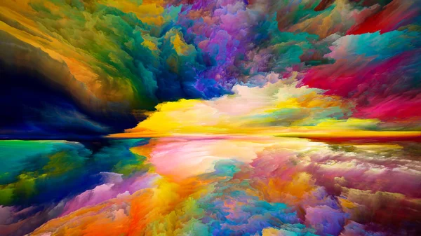 Paisaje Mágico Serie Sueños Color Composición Fondo Pintura Texturas Nubes — Foto de Stock