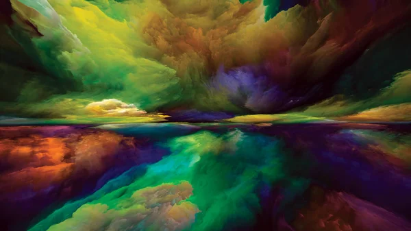 Paisagem Gradiente Série Sonhos Cor Arranjo Abstrato Pintura Texturas Nuvens — Fotografia de Stock