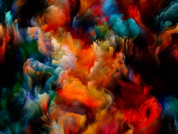 Canvas Colorful Dynamic Thick Fractal Paint Subject Creativity Art — Stock Photo, Image