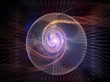 Topolojik şebeke ve soyut ışık kompozisyonu modern bilgi teknolojileri, eğitim, bilim ve sayı evreni üzerine. 3B görüntüleme.