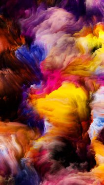 Renkli girdap serisi. Yaşam, yaratıcılık ve sanat konulu tuval üzerine sıvı boyanın sanatsal soyutlaması