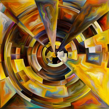 Radiant Circle serisi. Enerji, maneviyat ve sanat konularında renkli soyut radyal tasarım