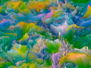 Organik tuval serisi. Hayattaki ve sanattaki yaratıcılığın bir metaforu olarak renkli ve detaylı dokulardan oluşan tasarım