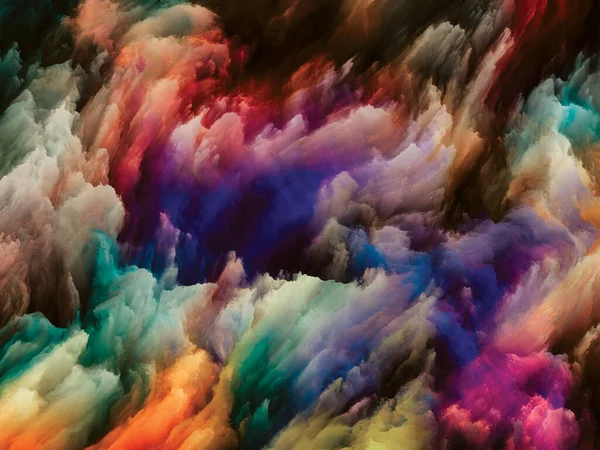 彩色漩涡系列 画布上水彩画以生命 创造力和艺术为主题的五彩斑斓的运动安排 — 图库照片