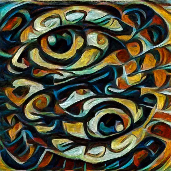 Artistic Vision Series Surreal Eye Pattern Rendered Abstract Painting Style — Stock Photo, Image