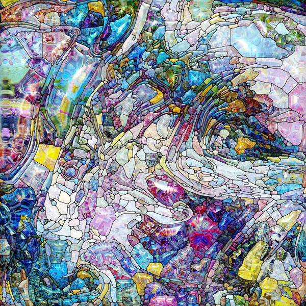 Kleuren Van Life Series Levendige Glas Lood Abstractie Het Onderwerp — Stockfoto