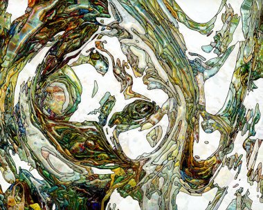 Yaşam Renkleri serisi. Organik güçler ve doğanın iç enerjisi üzerine lekeli cam soyutlaması..