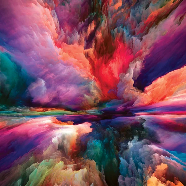 Imaginação Paisagem Série Sonhos Cor Composição Fundo Pintura Texturas Nuvens — Fotografia de Stock