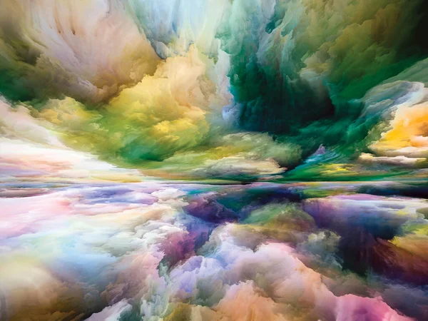 Terra Dos Sonhos Paisagens Série Mente Contexto Abstrato Pintura Brilhante — Fotografia de Stock