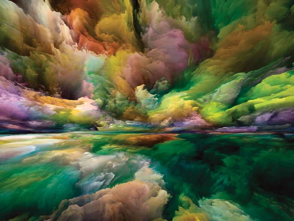 Multicolor Landscape Color Dreams Series Composition Paint Textures Gradient Clouds — Stock Photo, Image