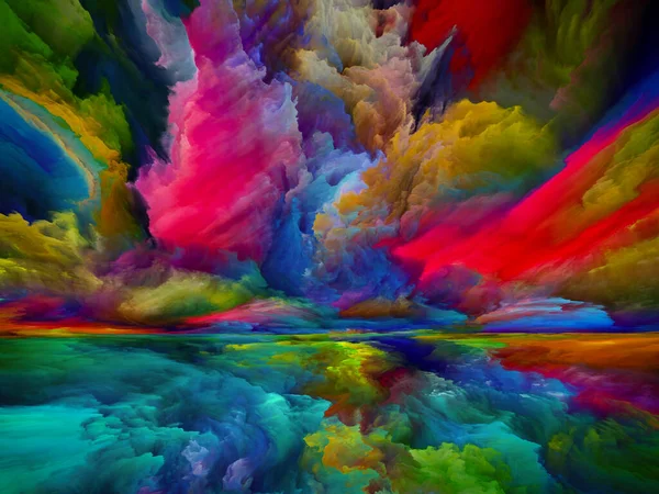 Μυστήριο Του Τοπίου Σειρά Χρωματικών Ονείρων Αλληλεπίδραση Χρωμάτων Υφών Και — Φωτογραφία Αρχείου