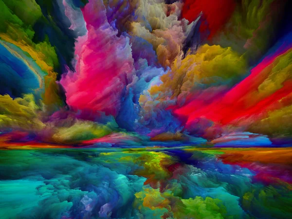 Misterio Del Paisaje Serie Sueños Color Interacción Pintura Texturas Nubes — Foto de Stock