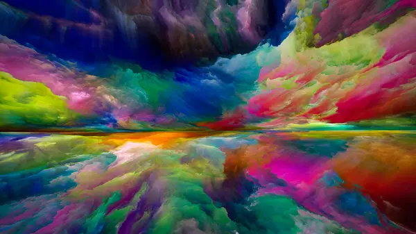 Misterio Del Paisaje Serie Sueños Color Interacción Pintura Texturas Nubes — Foto de Stock