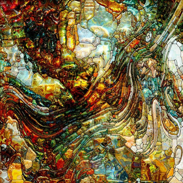 Kleuren Van Life Series Levendige Glas Lood Abstractie Het Onderwerp — Stockfoto