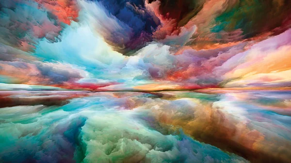 Terra Dos Sonhos Paisagens Série Mente Contexto Abstrato Pintura Brilhante — Fotografia de Stock