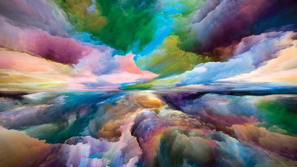 Imagination Landscape Color Dreams Series Abstract Design Made Paint Textures — Stock Photo, Image