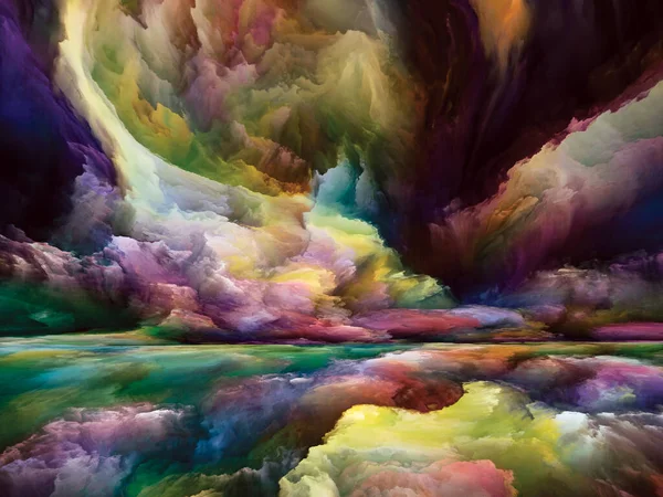 Sogni Colore Paesaggi Della Serie Mente Disposizione Creativa Vernice Brillante — Foto Stock