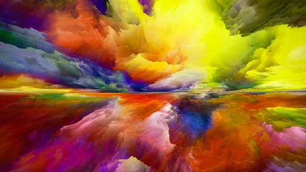 Paesaggio Arcobaleno Serie Color Dreams Design Composto Vernice Texture Nuvole — Foto Stock