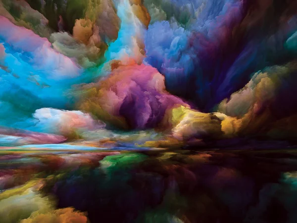 Rainbow Land Paysages Série Mind Aménagement Peinture Vive Des Gradients — Photo