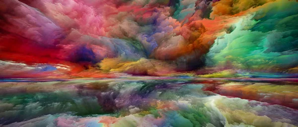 Paysage Spectral Série Color Dreams Fond Artistique Peinture Textures Nuages — Photo