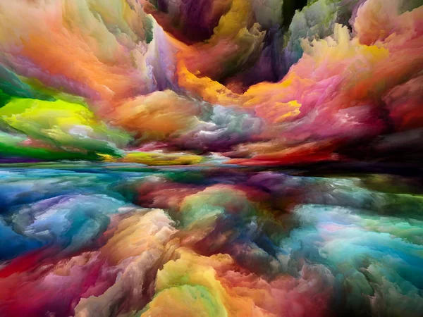영혼은 다중적 마인드 시리즈의 페인트 초현실적 구름의 배경은 창조성 상상력을 — 스톡 사진
