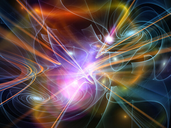 Light Trail series. Backdrop design of light trails and forms for works on graphic design, science and technology