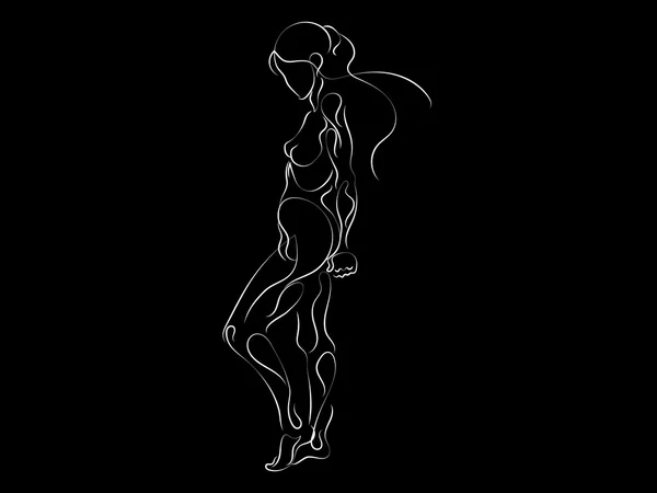 Menselijke curven silhouet — Stockvector
