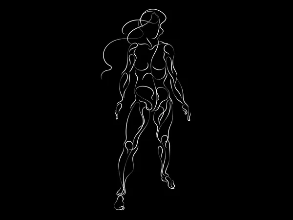 Menselijke curven silhouet — Stockvector