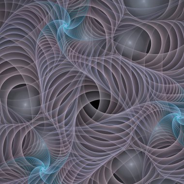 Dalga Fonksiyonu serisi. Modern bilim ve araştırma konularındaki girdap, bükülme ve etkileşim dalgalarının bileşimi.