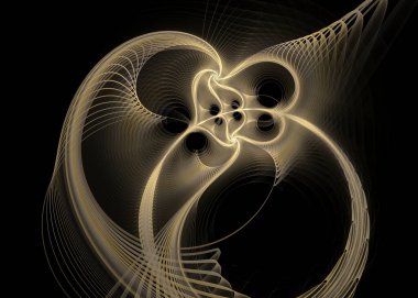 Fractal Paths series. beige light expanding from a central point on the subject of math, fractal design, science, visualization and geometry.