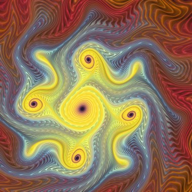 Fraktal Girdap serisi. Organik geometri, matematik, fraktal tasarım, bilim ve görselleştirme konularındaki mikroskobik dünyaların ilgi çekici soyut bir temsili.