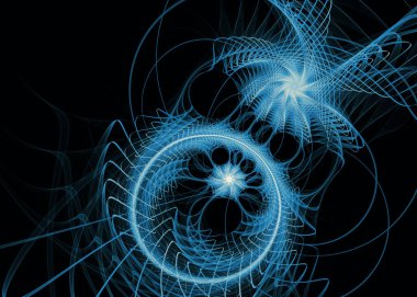 Fractal Paths series. Glowing abstract pathways on the subject of math, fractal design, science, visualization and geometry.