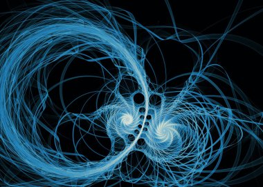 Fractal Threads series. Gleaming interwoven lines on the subject of fractal geometry, chaos theory, art, science, design and geometric visualization.