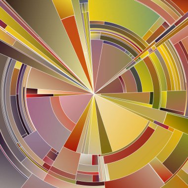Renkli Tekerlek serisi. Çizim, bilim, sanat, renk teorisi ve görselleştirme konularında açısal şekillerin pürüzsüz tonsal eğimleriyle bölümlerinin yayılması.