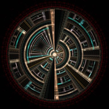 Merkezi Geometri serisi. Radyal geometri, fraktal tasarım, matematik, görselleştirme ve bilim konularındaki soyut teknolojik verilerin soyutlanması.