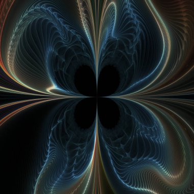 Fraktal kumaş serisi. Geometri, matematik, fraktal tasarım, bilim ve görselleştirme konularındaki karmaşık, altın ışık ipliklerinden oluşan tasarım.