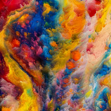 Renklerin Sesi serisi. Sanat, yaratıcılık ve grafik tasarım konularındaki dinamik renkli dokuların etkileşimi. Sanalın dokuları aramızdaki uçurumlarda gerçek oluyor..