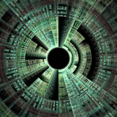 Merkezi Geometri serisi. Matematik, fraktal tasarım, bilim, görselleştirme ve radyal geometri konularındaki çok renkli geometrik soyutlamanın soyutlanması.