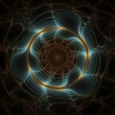 Fraktal alan, seri. Tasarım, mekan, topoloji, geometri, kaos teorisi, sanat ve bilim konularındaki karmaşık, birbiriyle bağlantılı enerji akışları.