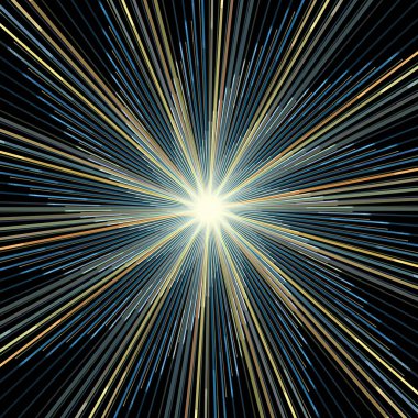 Fraktal Patlama Şablonu serisi. Çizim ve tasarım için kullanılan ince çizgi radyal deseninin oluşturulması.