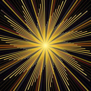 Fraktal Patlama Şablonu serisi. Çizim ve tasarım için kullanılan ince çizgi radyal deseninin oluşturulması.