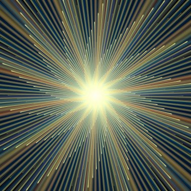 Fraktal Patlama Şablonu serisi. Çizim ve tasarım için kullanılan ince çizgi radyal deseninin oluşturulması.