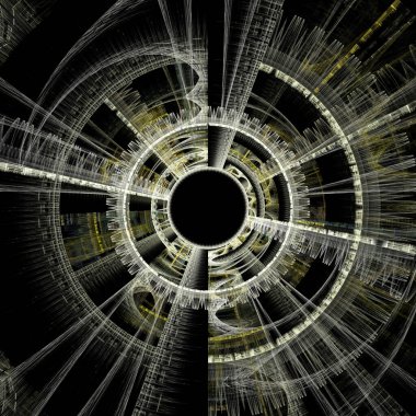 Radyal simetri serisi. Matematik, görselleştirme, fraktal tasarım, radyal geometri ve bilim konularında merkezi bir merkez oluşturan karmaşık kalıpların düzenlenmesi.