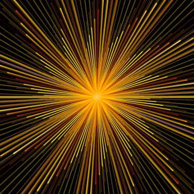 Fraktal Patlama Şablonu serisi. Çizim ve tasarım için kullanılan ince çizgi radyal deseninin oluşturulması.