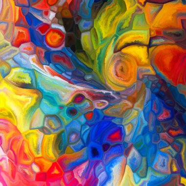 Örtülü Palet serisi. Renk deseni, parçalanma, yüzey kaplaması, renk entegrasyonu ve tasarım konularında boyanmış mozaik elementlerin arkaplan tasarımı.